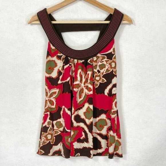 🔥 3/$15 🔥 BCX Floral Open Ladder Back Sleeveless Top Small - Picture 1 of 6